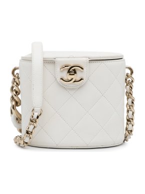 Chanel White Elegant Chain Vanity Case