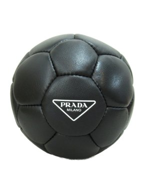 Prada Black Saffiano Logo Soccer Ball