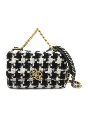 Chanel Houndstooth Medium Tweed 19 Flap Bag