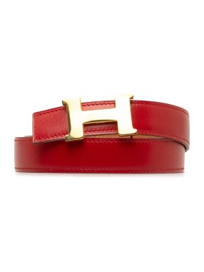Hermes Red Constance Reversible Belt Size 80