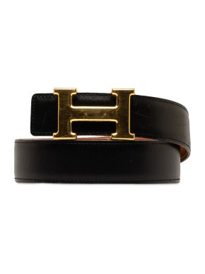 Hermes Black Constance Reversible Belt Size 95