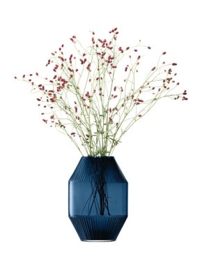 LSA Sapphire Blue Rotunda Glass Vase