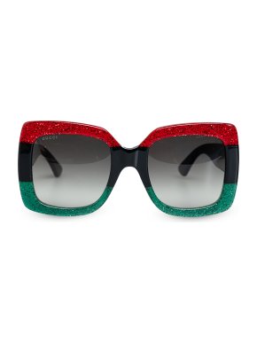 Gucci Square Tinted Web Sunglasses