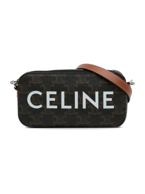 Celine Coated Canvas Mini Cuir Triomphe Camera Bag