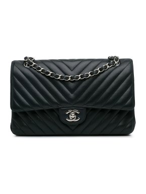 Chanel Medium Chevron Lambskin Double Flap Bag