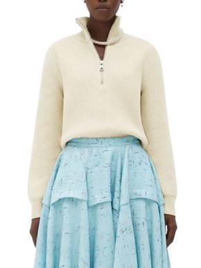 Bottega Veneta Hay Wool Half-Zip Jumper