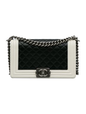 Chanel Medium Lambskin Boy Bicolor Flap Bag