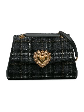 Dolce & Gabbana Tweed Chain Devotion Shoulder Bag
