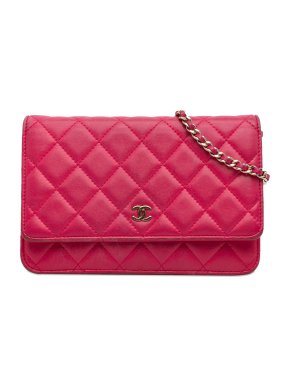 Chanel Pink Lambskin Wallet on Chain