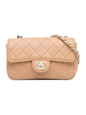 Chanel Beige Mini  Rectangular Single Flap Bag