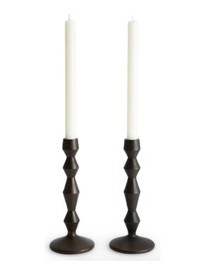 Soho Home Large Cast Iron Gigi Candle Holders (Set of 2)