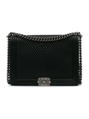 Chanel Black XL Chevron Boy Bag