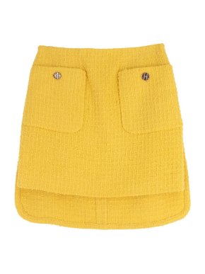 Chanel Yellow Tweed Layered Mini Skirt