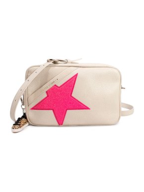 Golden Goose Cream and Pink Star Cross Body Bag