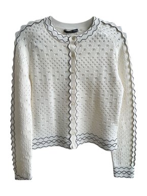 Alexander McQueen Ivory Scalloped Cardigan