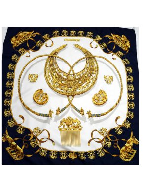 Hermes Heremes 'Les Cavaliers d'Or' Silk Scarf