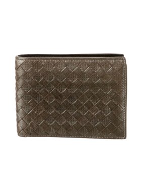 Bottega Veneta Brown Intrecciato Bi-fold Wallet