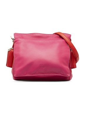 Loewe Pink Flamenco Tassel Crossbody Bag