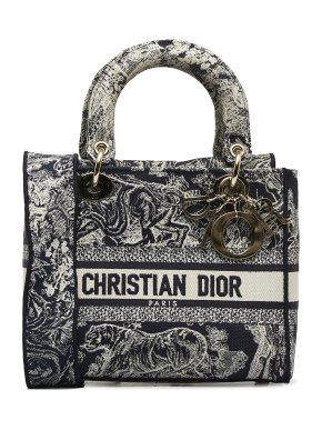 Dior Navy Medium Toile de Jouy Lady D-Lite