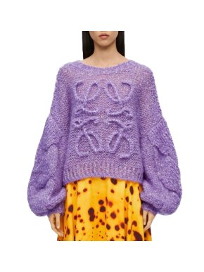 Loewe Mohair Blend Anagram Purple Jumper