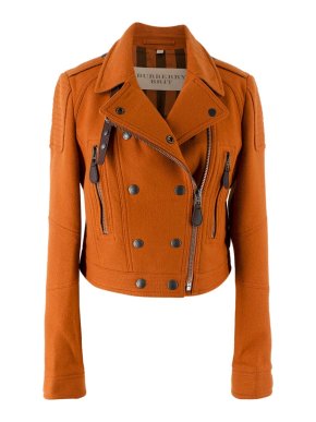 Burberry Brit Burnt-Orange Biker Jacket