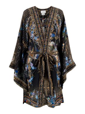 Camilla Black Palace Playhouse Kimono with Tie-belt