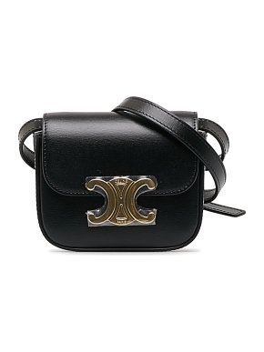 Celine Black Mini Triomphe Crossbody Bag
