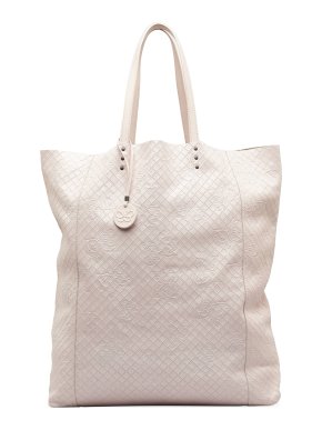 Bottega Veneta Baby Pink Intrecciomirage Butterfly Tote