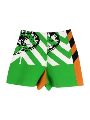 Dior Green Runway Printed Silk Blend Shorts