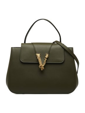 Versace Green Virtus Top Handle Bag