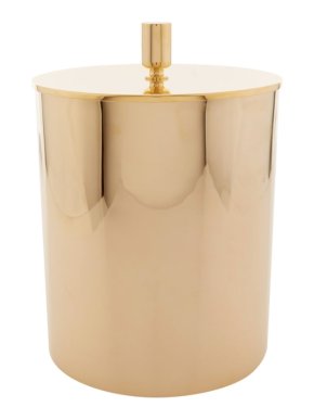 Zodiac Cylinder Gold-Plated Bathroom Bin