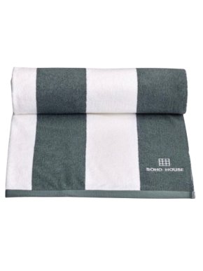 Soho Home Cabana Stripe Pool Towel in Charcoal