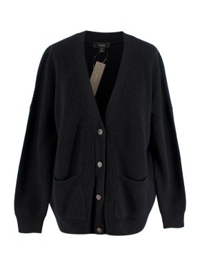 J.Crew Black Ribbed Knit Cardigan