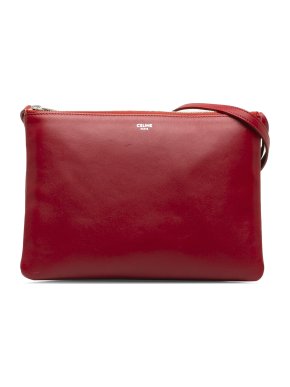 Celine Red Small Trio Crossbody Bag