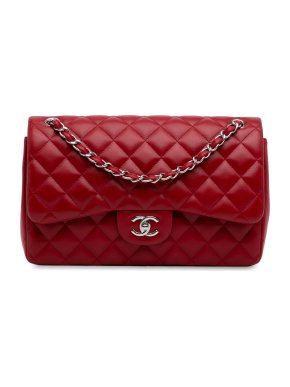 Chanel Red Jumbo Classic Double Flap Bag
