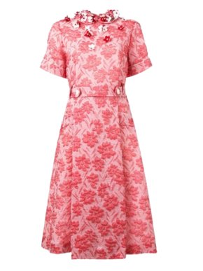 MiuMiu Pink Embellished Midi Dress