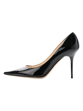 Jimmy Choo Black Patent Leather Agnes Heels