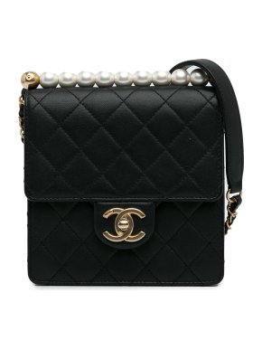 Chanel Black Small Chic Pearls Flap Bag