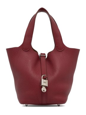 Hermes Picotin 18 in Red Clemence Leather with Palladium Hardware