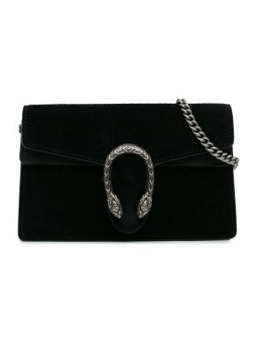 Gucci Black Super Mini Dionysus Suede Crossbody Bag