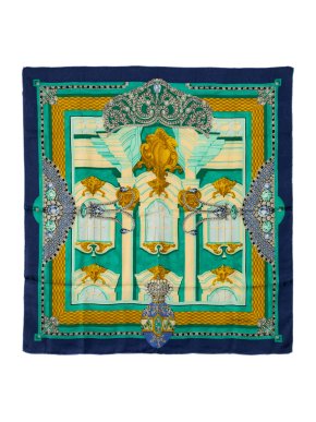 Cartier Green Printed Silk Scarf