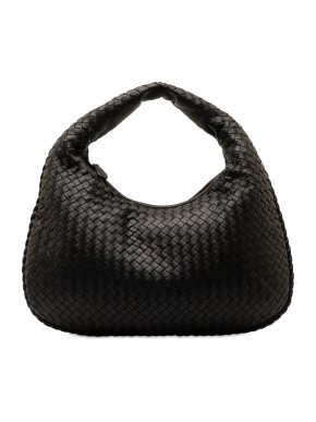 Bottega Veneta Black Intrecciato Hobo Bag