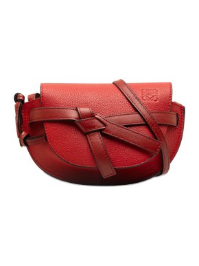 Loewe Red Leather Mini Gate Crossbody Bag
