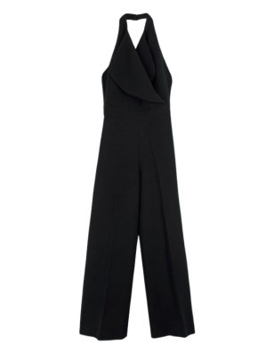Emilia Wickstead Black Halter-neck  Wide Leg Jumpsuit 1