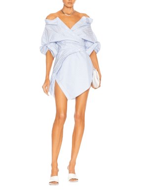 Alexander Wang Striped Deconstructed Shirt Dress