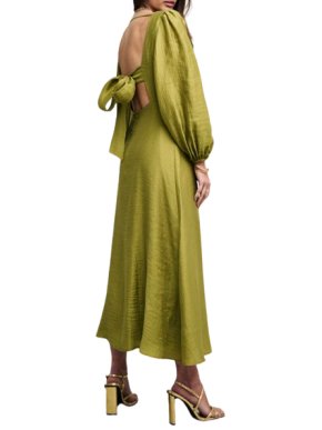 Nobody's Child Zola Balloon Sleeve Maxi Dress In Olive