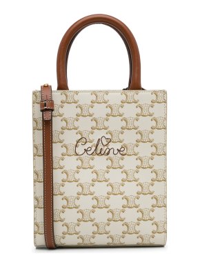Celine Cream Mini Triomphe Cabas Bag