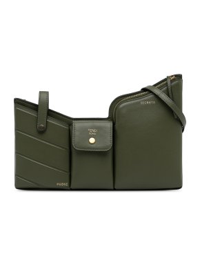 Fendi Khaki Mini 3 Pocket Crossbody Bag