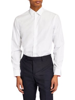 Paul Smith White Cotton Stripe Cuff  Shirt