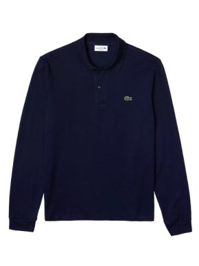 Lacoste Navy Classic Long Sleeve Pique Marine Polo Shirt